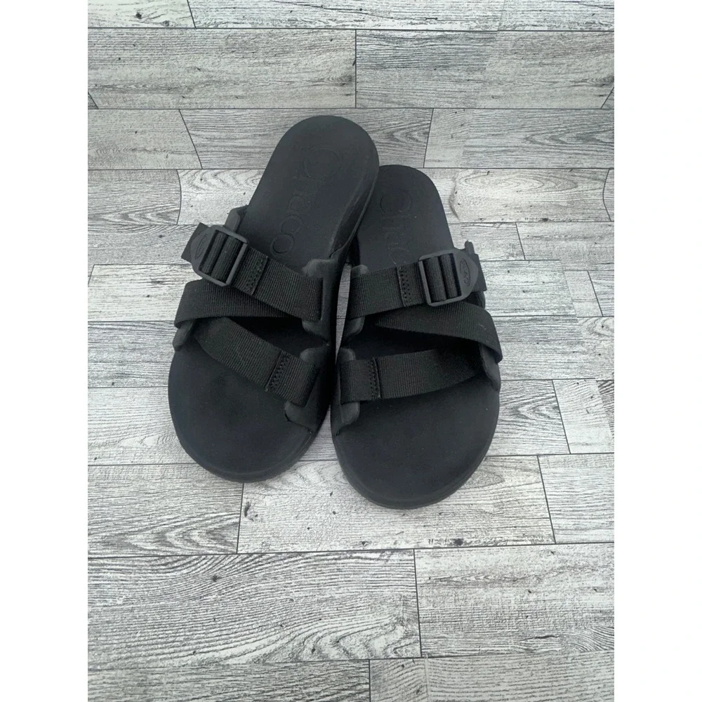 Chaco Chillos Slide Sandals Black Adjustable Z-Strap Sport Recovery Men Sz 10